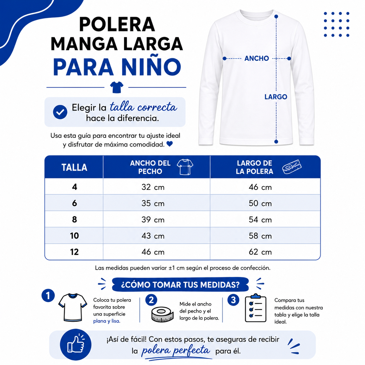 Polera Manga Larga kids juvenil Algodon Cuello Redondo-2