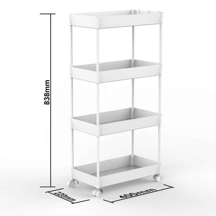 Estante Organizador Ba o 4 Niveles Carrito Multifuncional Color Blanco-0
