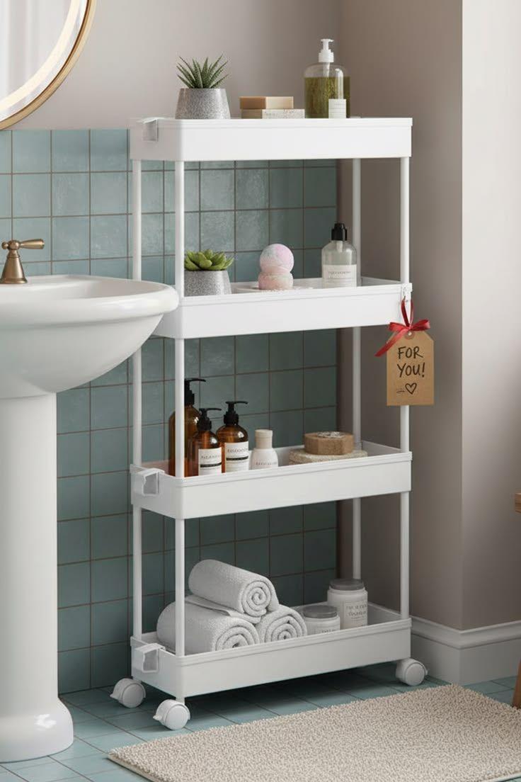 Estante Organizador Ba o 4 Niveles Carrito Multifuncional Color Blanco-2