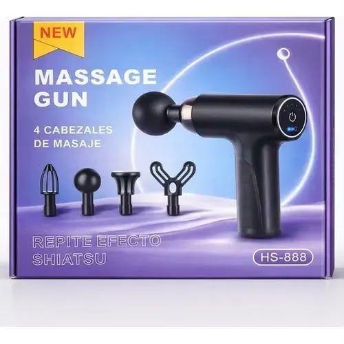 Pistola Masajeadora Percutiva Profesional 4 Cabezales Intercambiables y Alta Potencia-2