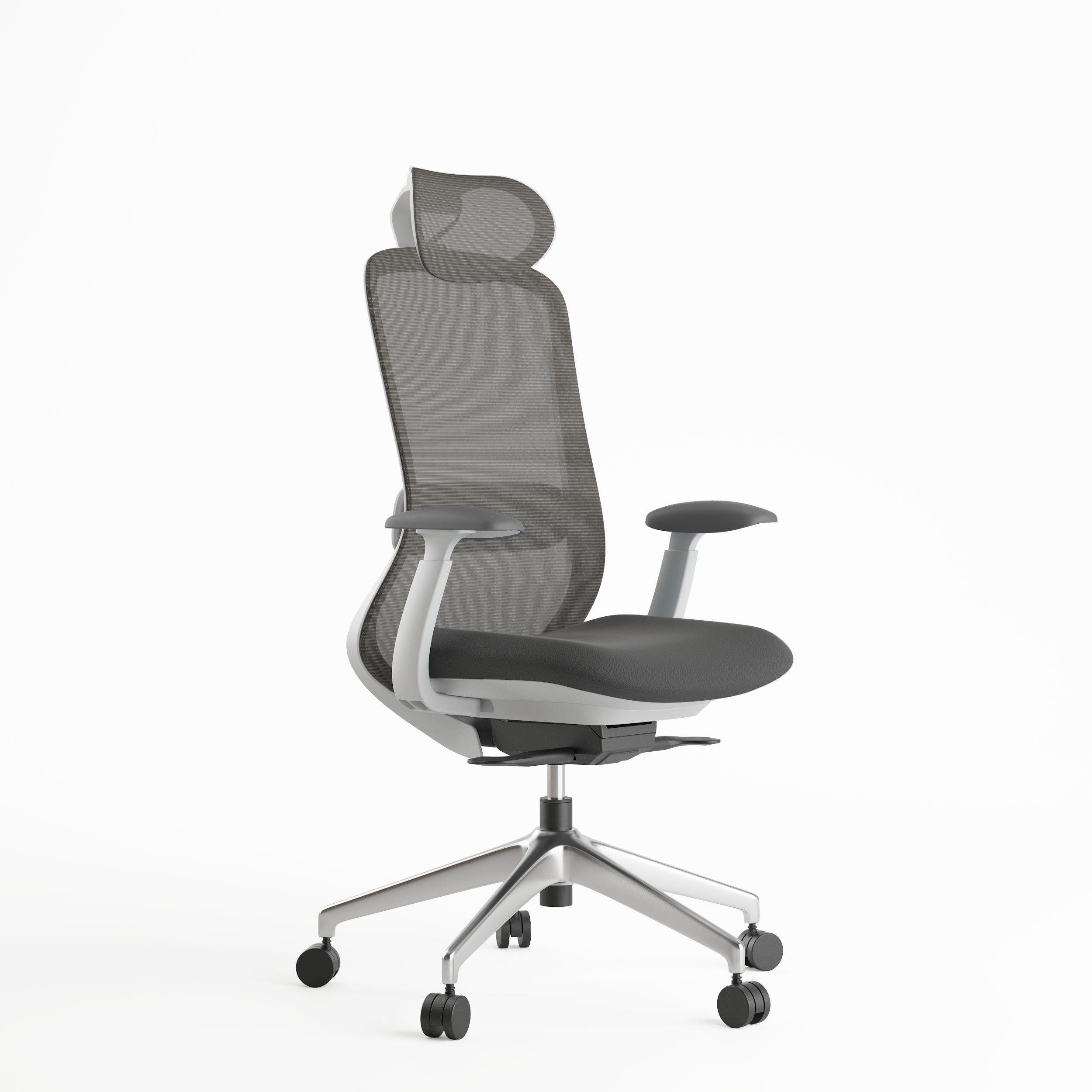 Silla Oficina Krone Stella Ergonómica Ejecutiva - Gris-0
