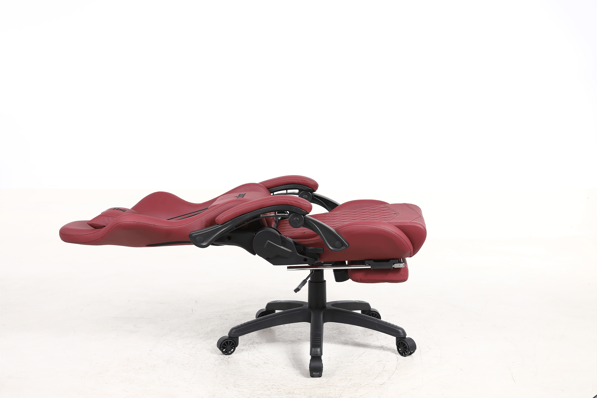 Silla Gamer Krone XL Reclinable + Masaje Lumbar + Apoyapiés - Burdeo-5