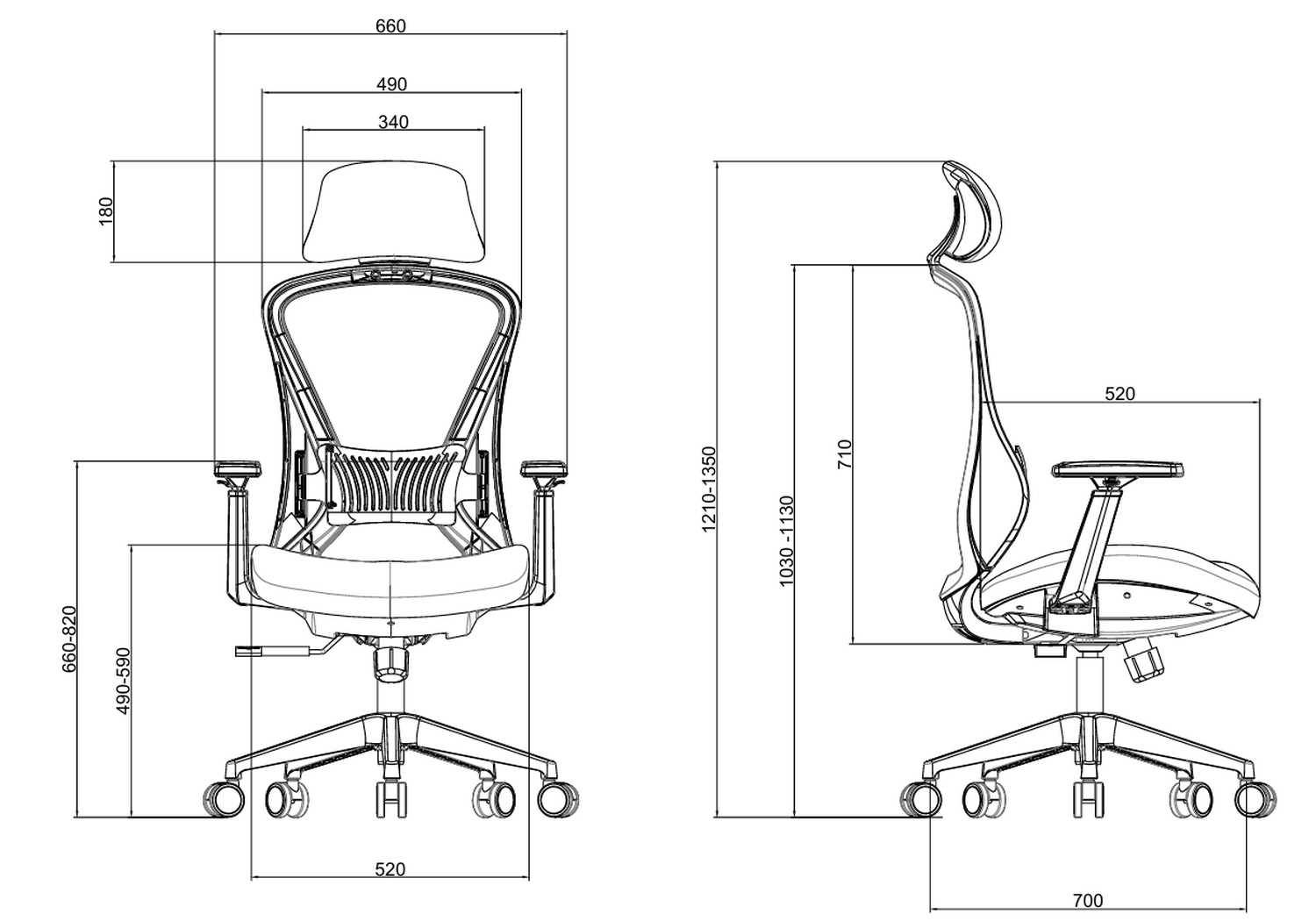 Silla Escritorio Oficina Krone Ergonomica Curva Hera-7