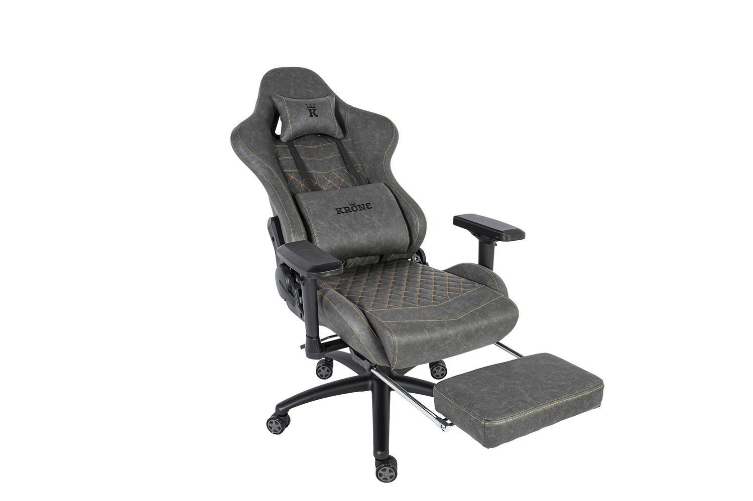 Silla Gamer Oficina Krone XL PRO Reclinable + Masaje + Apoyapiés-5