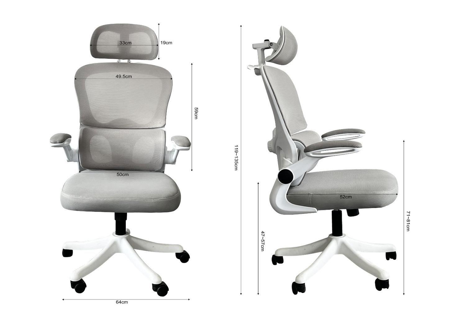 Silla Oficina Krone Irish Mesh Blanca-6