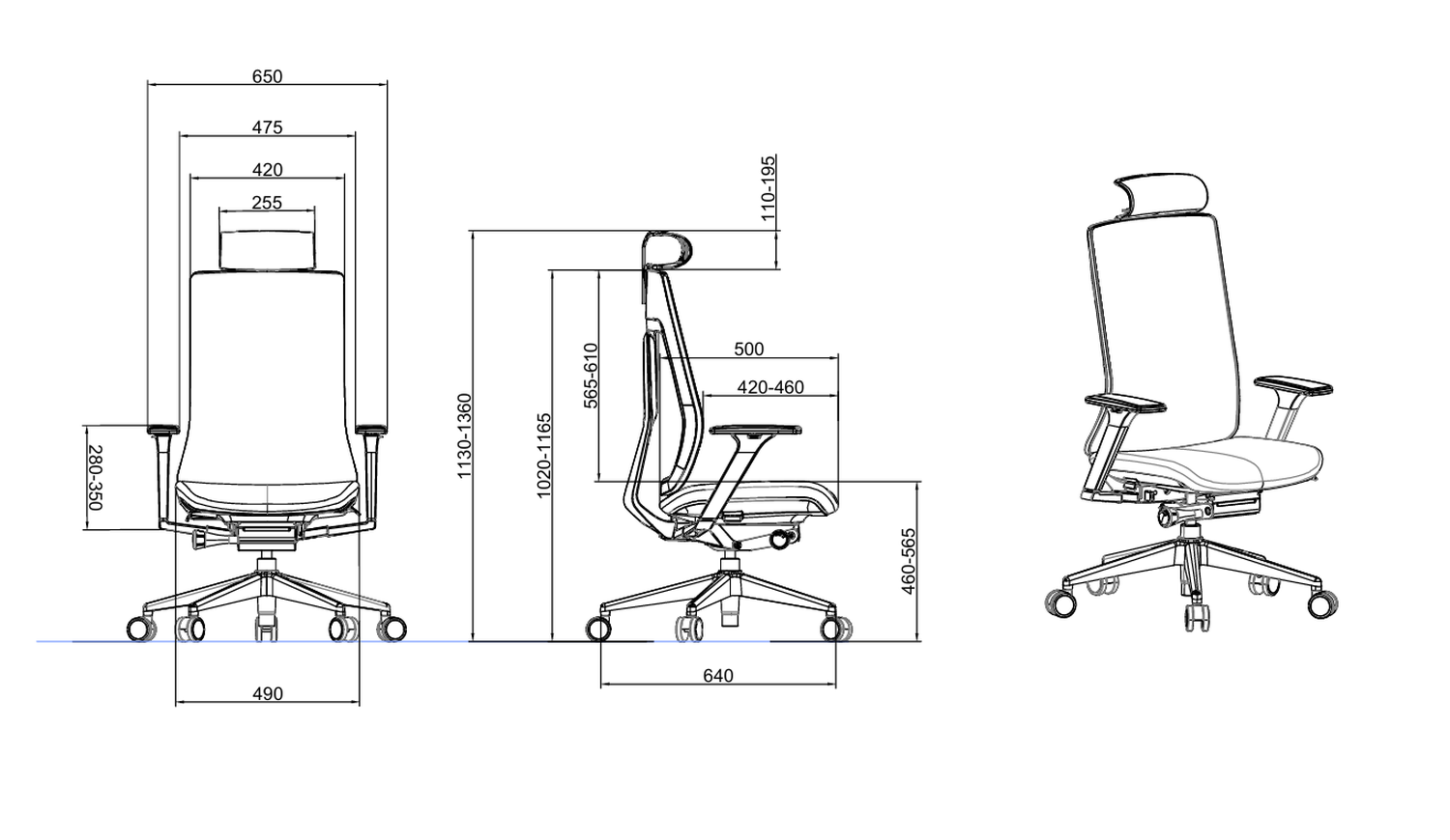 Silla Oficina Ejecutiva Ergonómica Elite Krone Zeus-5