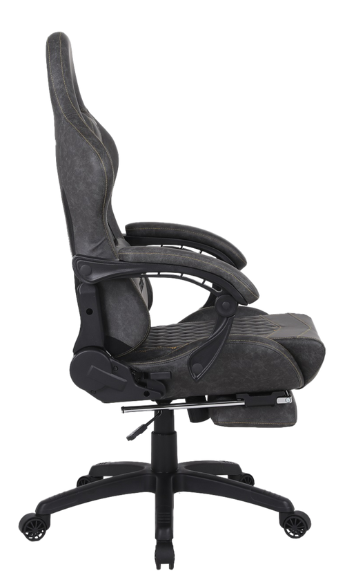 Silla Gamer Krone XL Reclinable + Masaje Lumbar + Apoyapiés - Gris-3