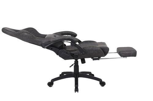 Silla Gamer Krone XL Reclinable + Masaje Lumbar + Apoyapiés - Gris-6