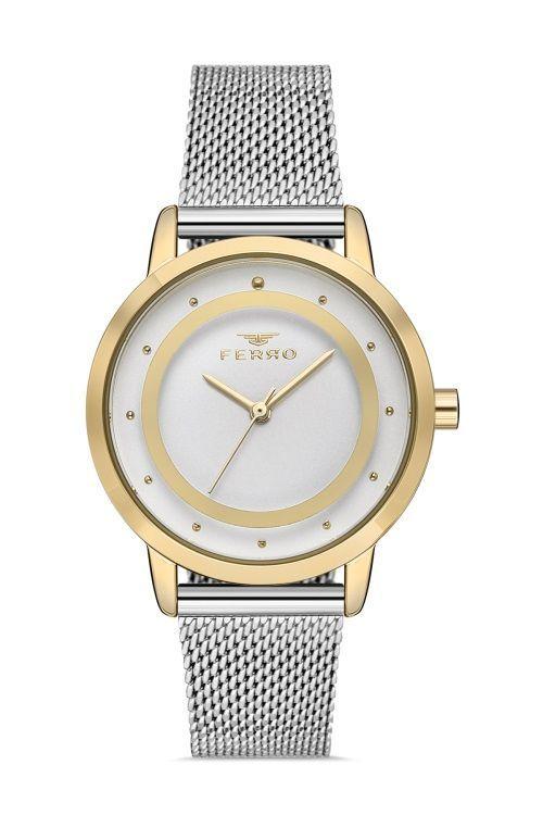 Reloj Análogo Mujer Silver Gold FERRO   -0
