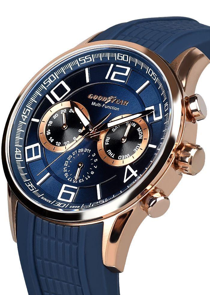 Reloj Multifunción Hombre Golden Blue Goodyear Watches-1