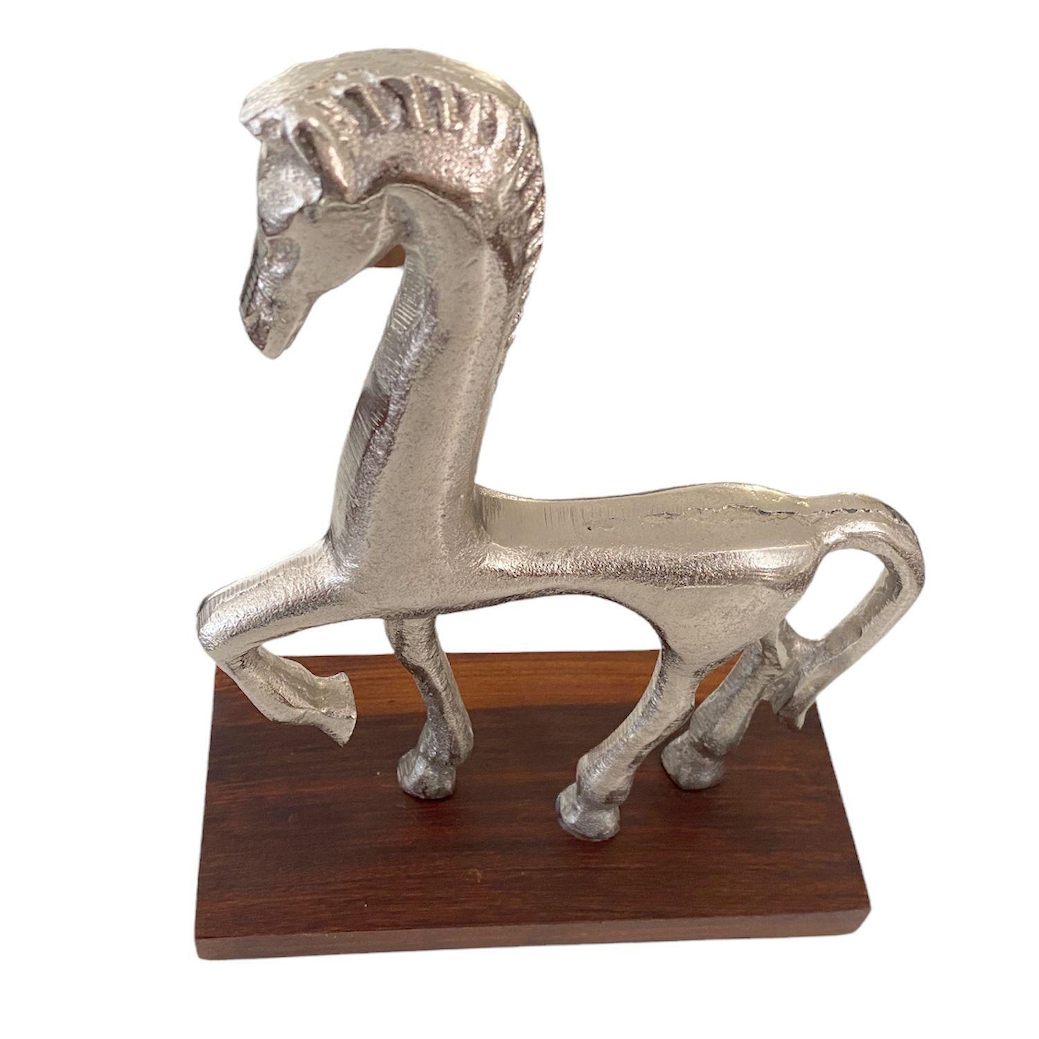 Figura decorativa caballo plateado 24x18 cm-2