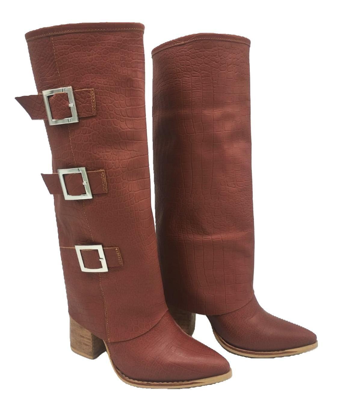 Bota Augusta Cafe Croco Pao Pecados-3