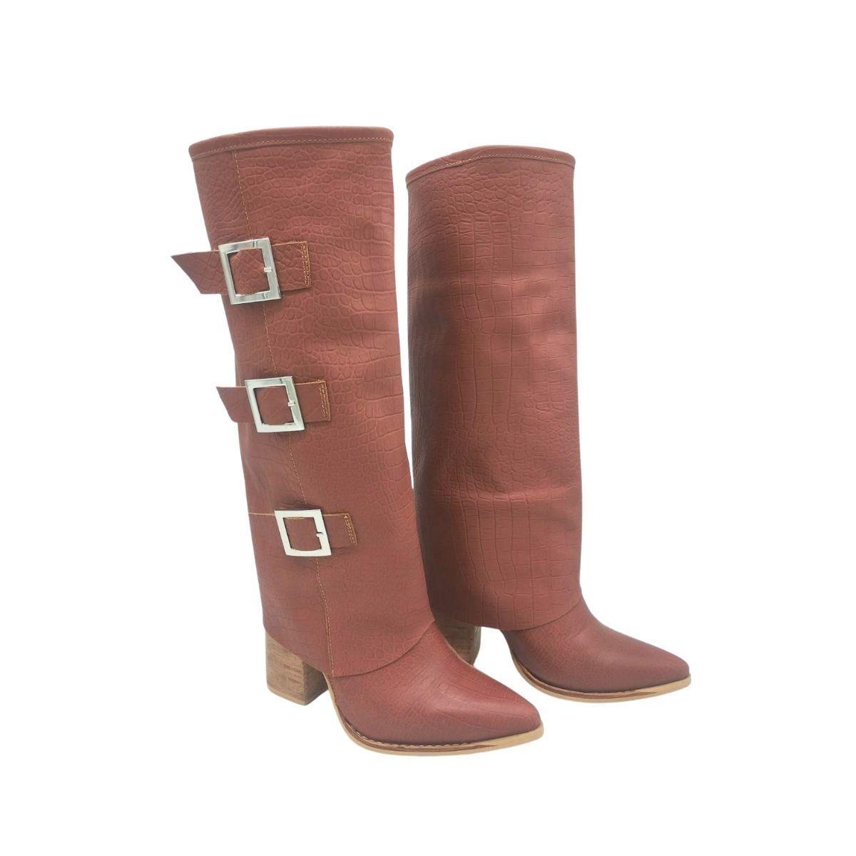 Bota Augusta Cafe Croco Pao Pecados-3