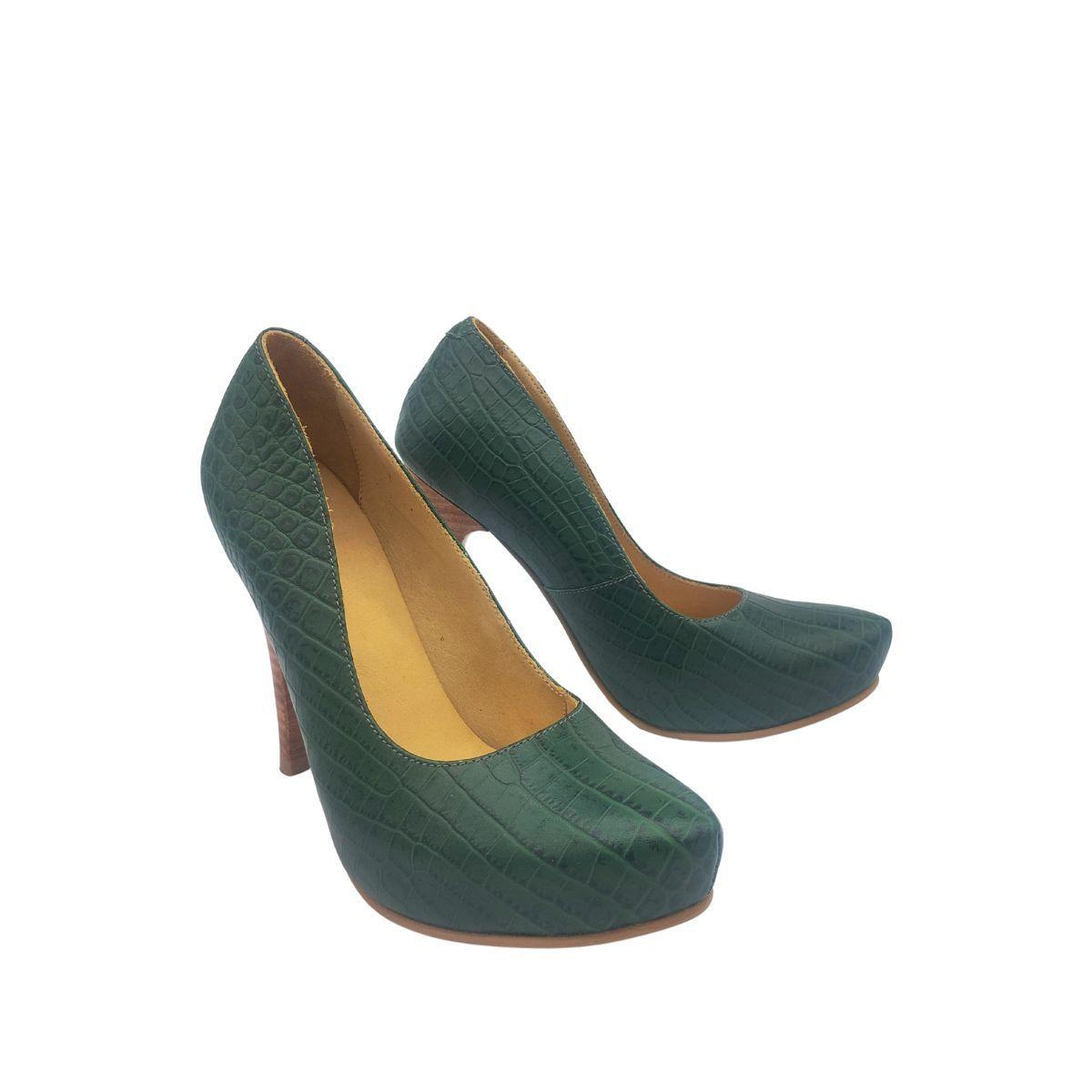 Stiletto Maria Verde Croco Pao Pecados-3