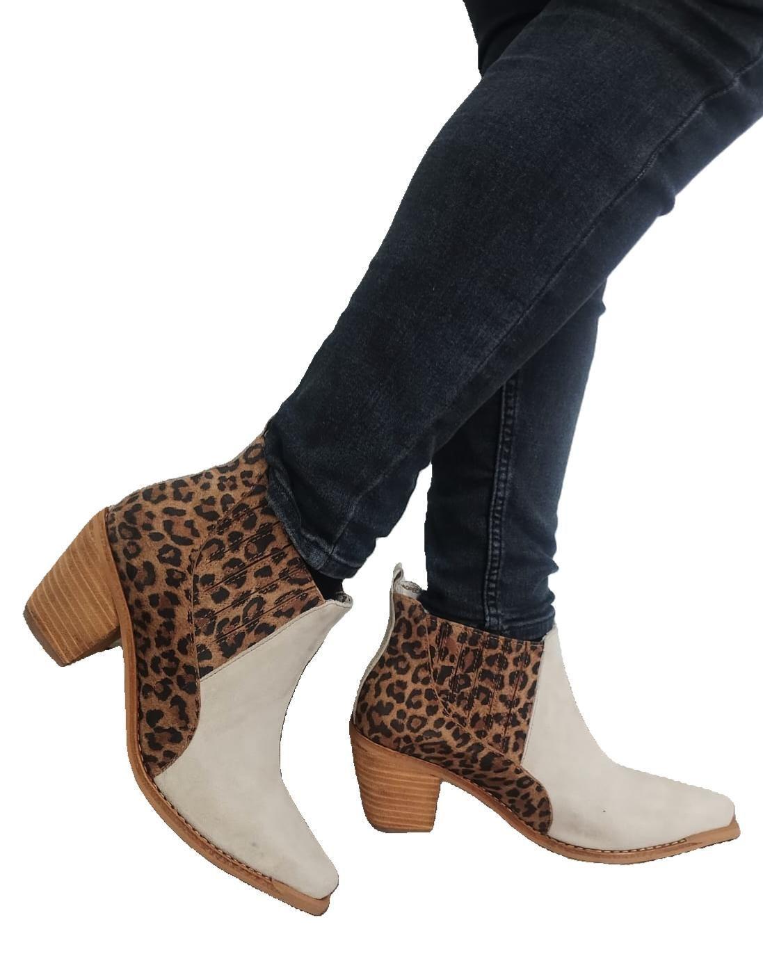 Botin Michelle Beige Print Pao Pecados-0