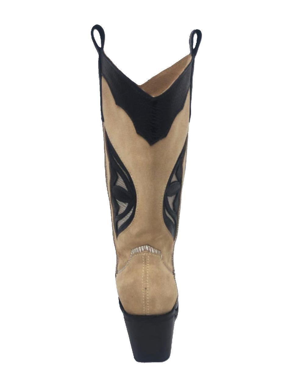 Bota Pauly Beige Negro Charol Pao Pecados-5