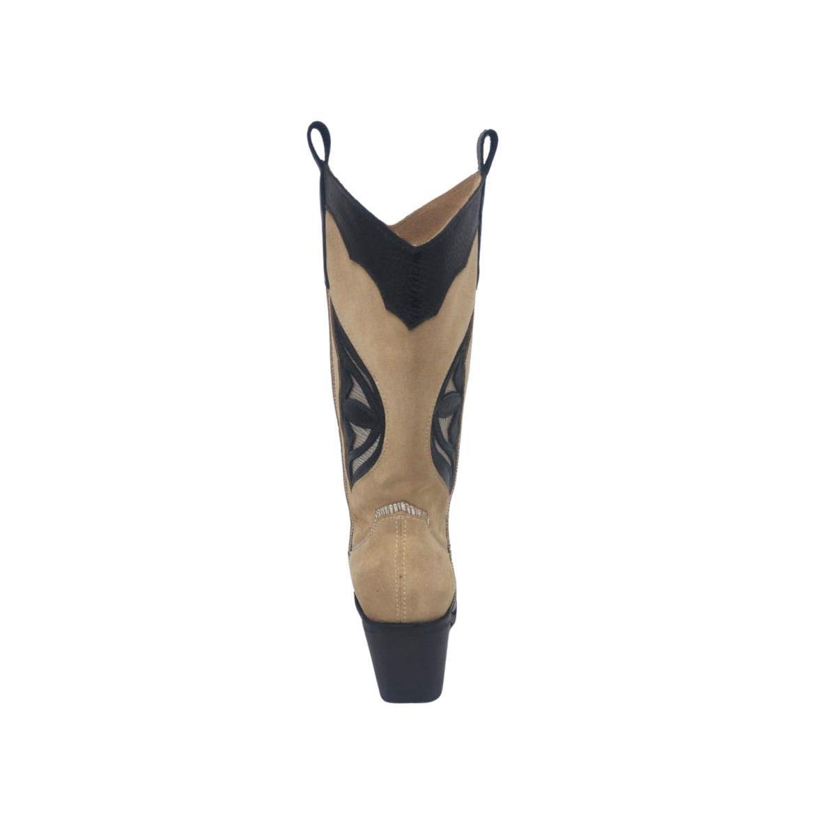 Bota Pauly Beige Negro Charol Pao Pecados-5