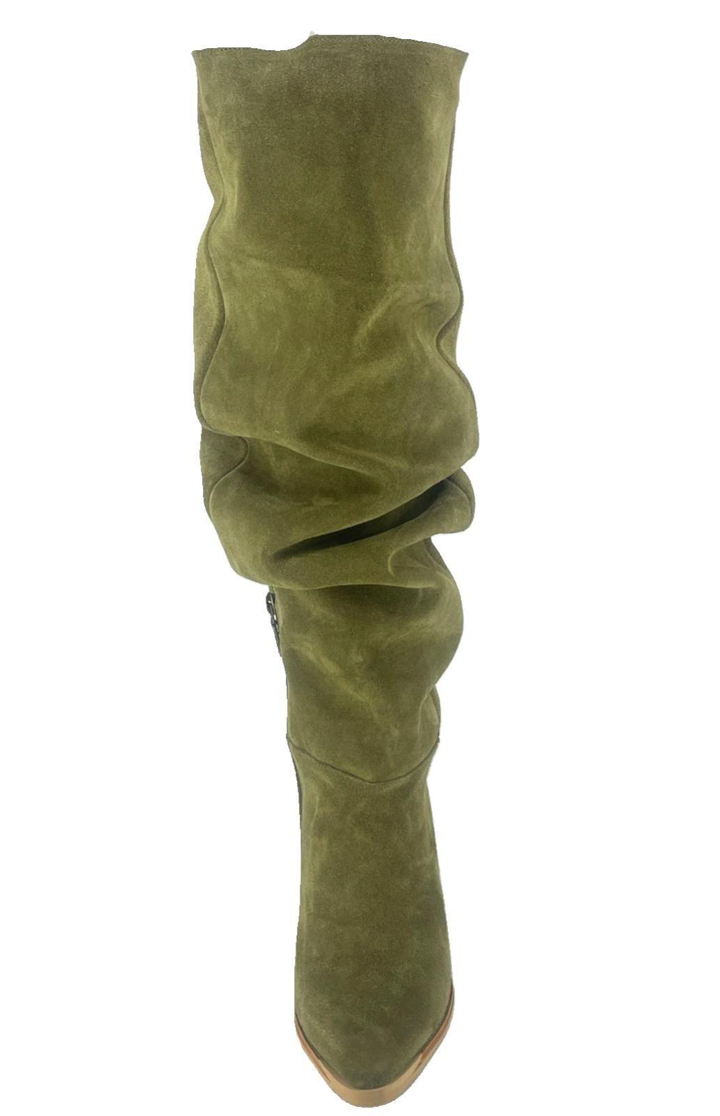 Bota Luciana Alta Verde Pao Pecados-3