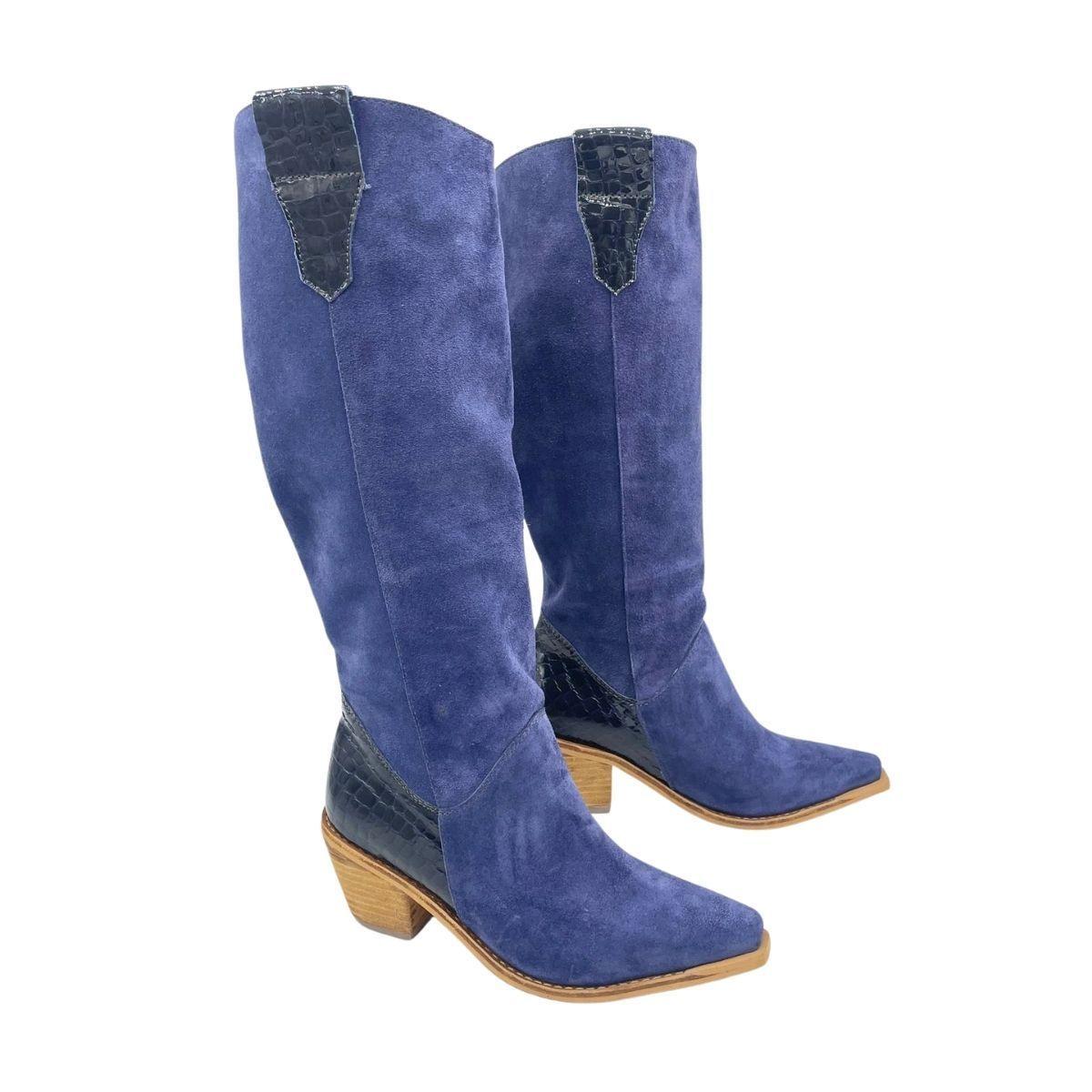 Bota Nagge Azul Talon Charol Pao Pecados-3