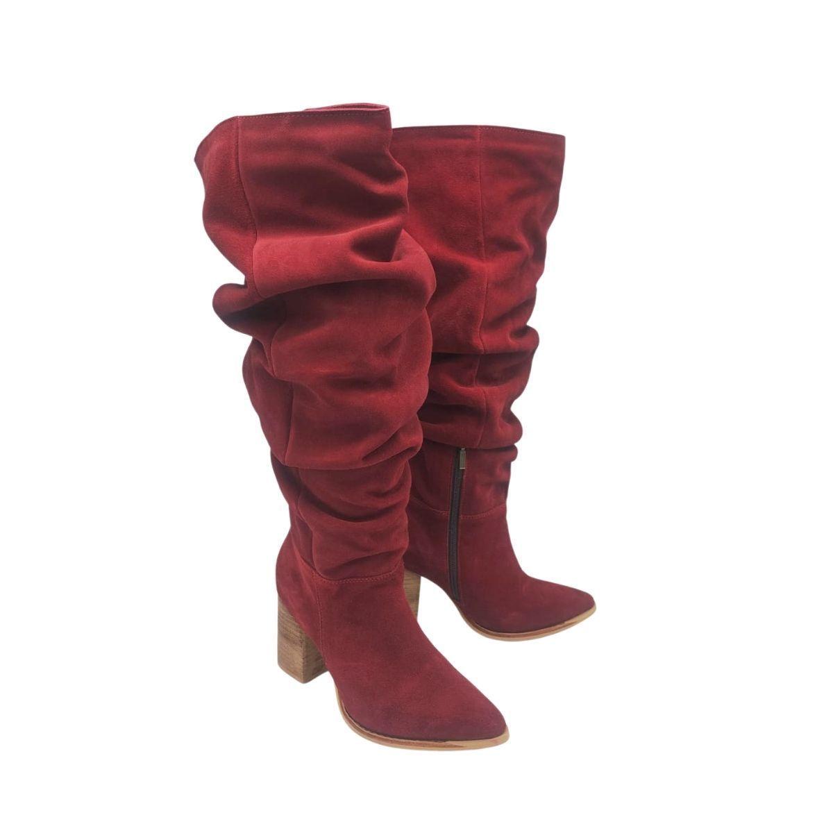 Bota Luciana Alta Burdeo Pao Pecados-3