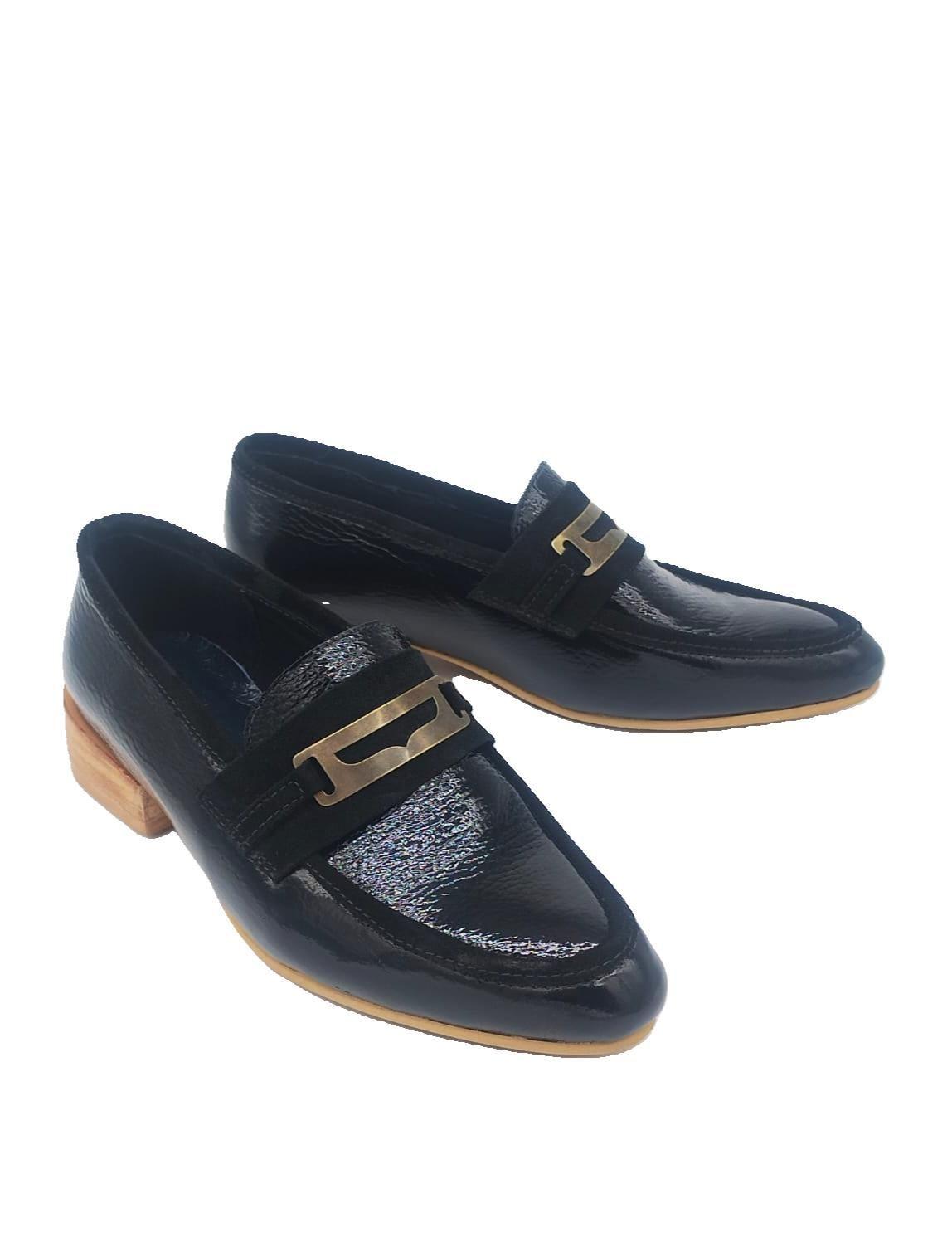 Mocasin Celica Negro Charol Pao Pecados-2