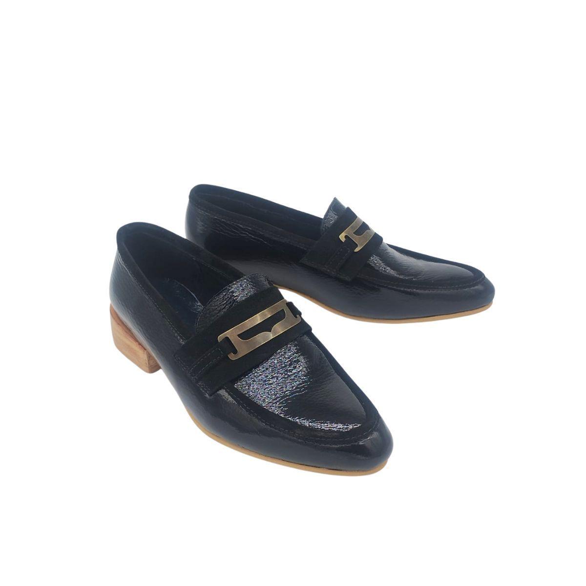 Mocasin Celica Negro Charol Pao Pecados-3