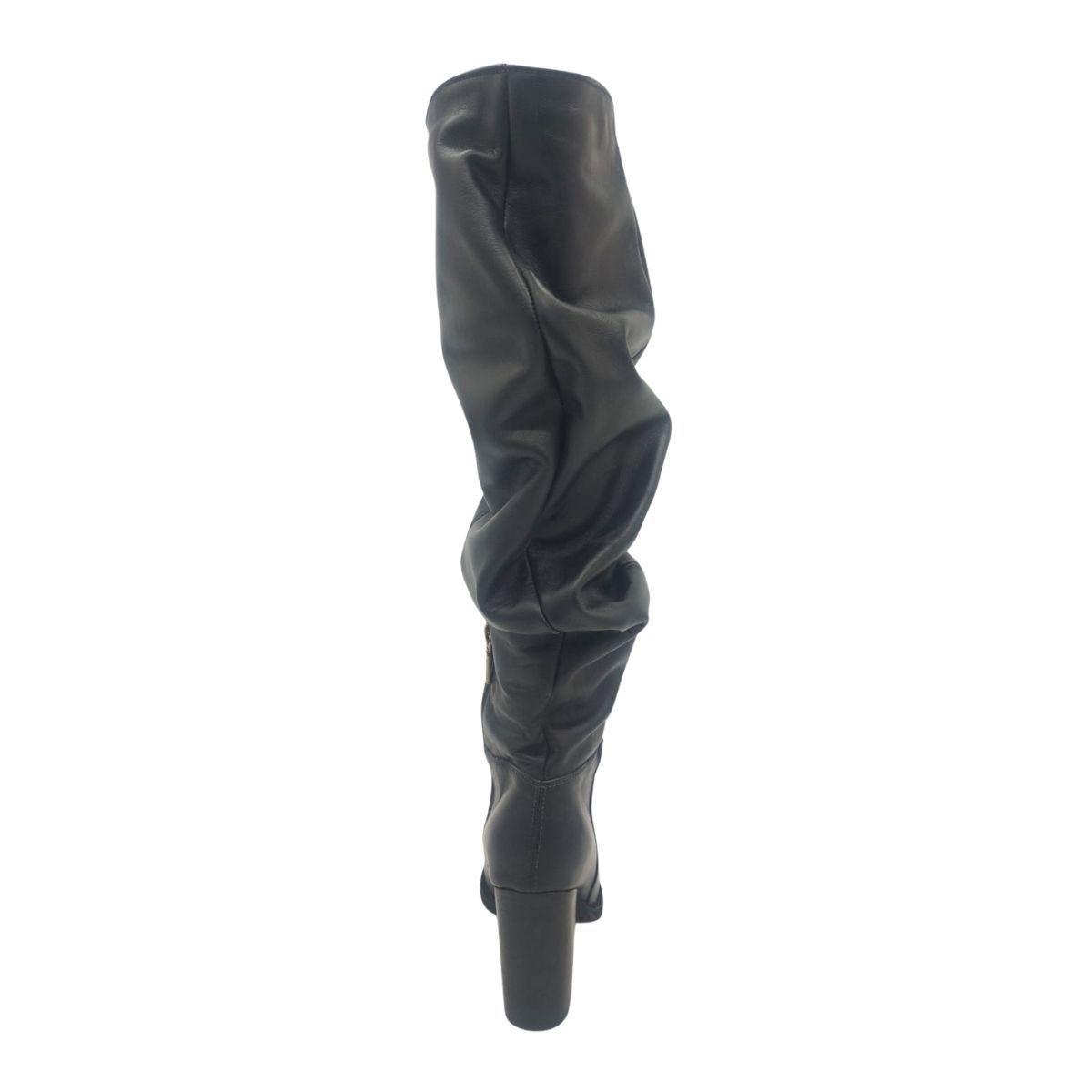 Bota Luciana Alta Negro Cuero Pao Pecados-5