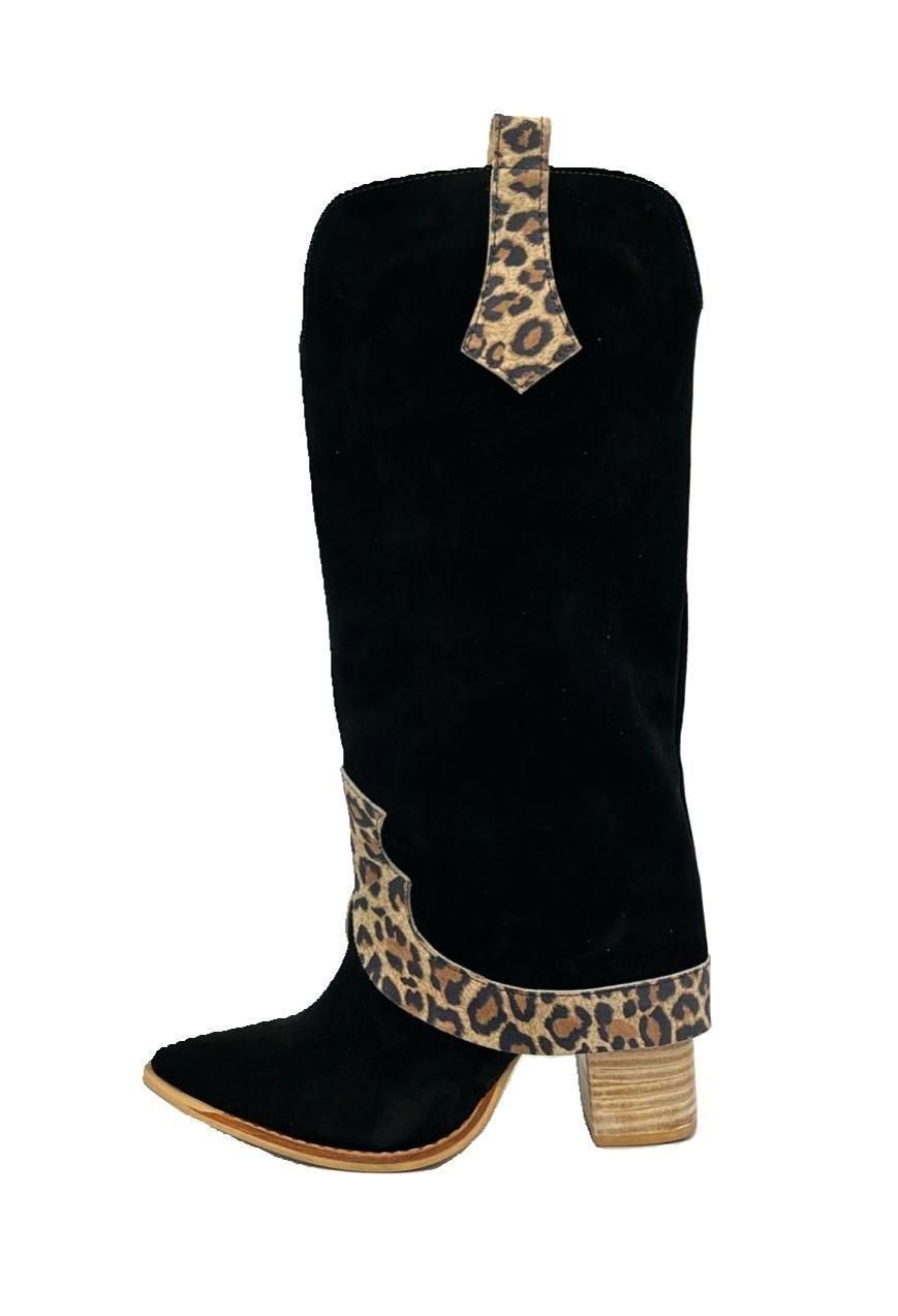 Bota Faustina Negro Print Pao Pecados-2