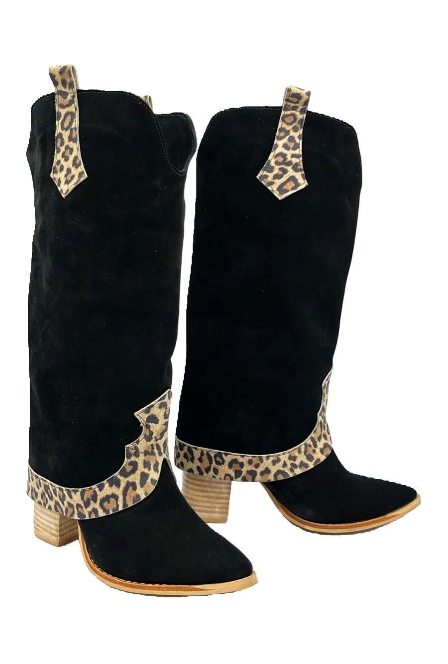 Bota Faustina Negro Print Pao Pecados-3