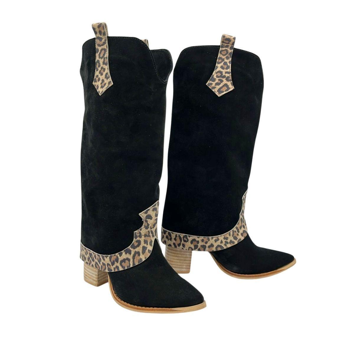 Bota Faustina Negro Print Pao Pecados-3