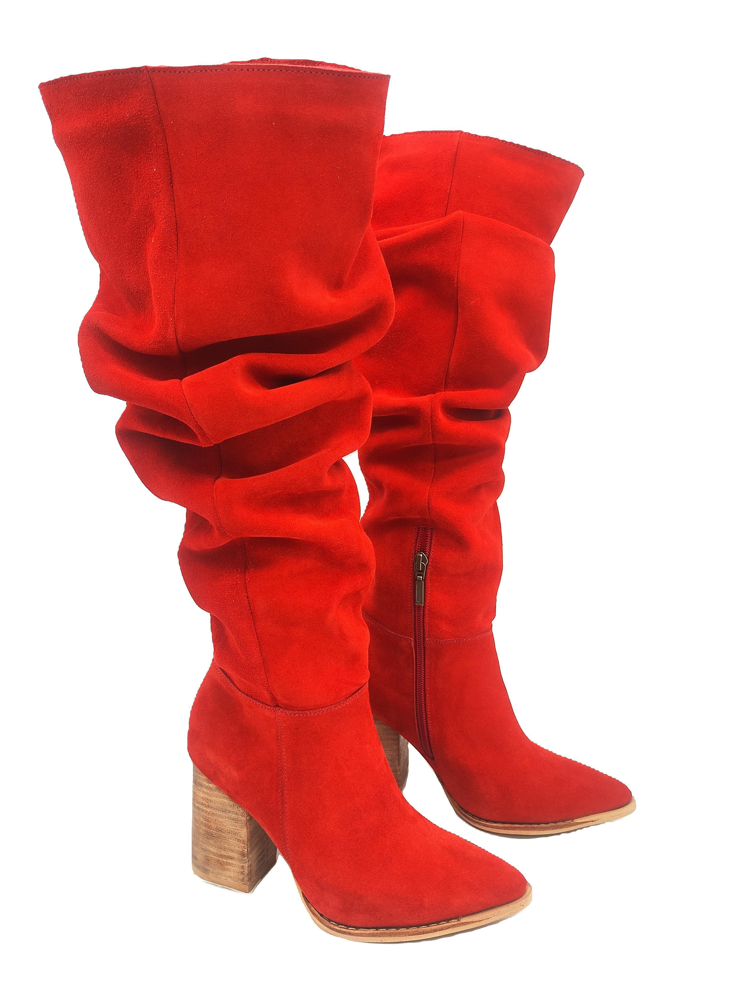 Bota Luciana Alta Rojo Pao Pecados-3