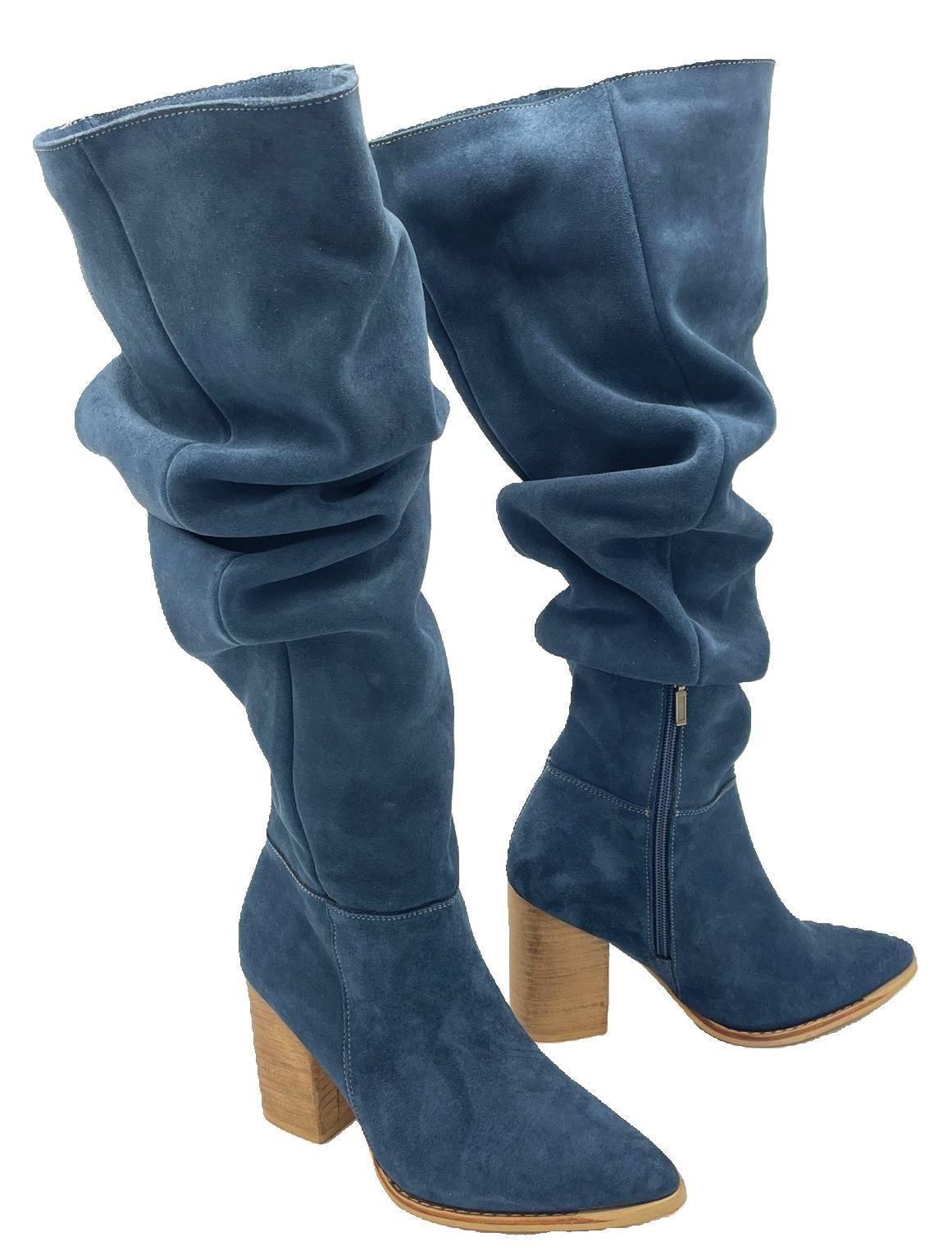 Bota Luciana Alta Azul Pao Pecados-2