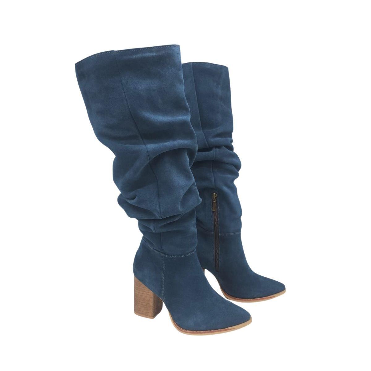 Bota Luciana Alta Azul Pao Pecados-3