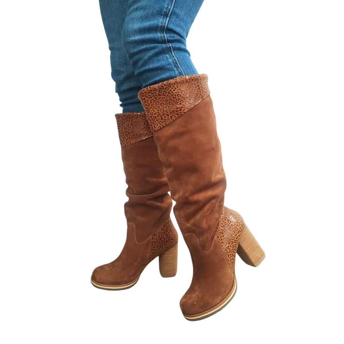 Bota Emily Camel Folia Pao Pecados-0