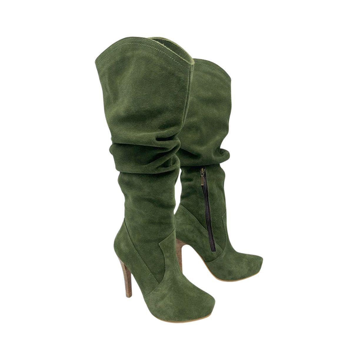 Bota Ange Alta Verde Pao Pecados-3