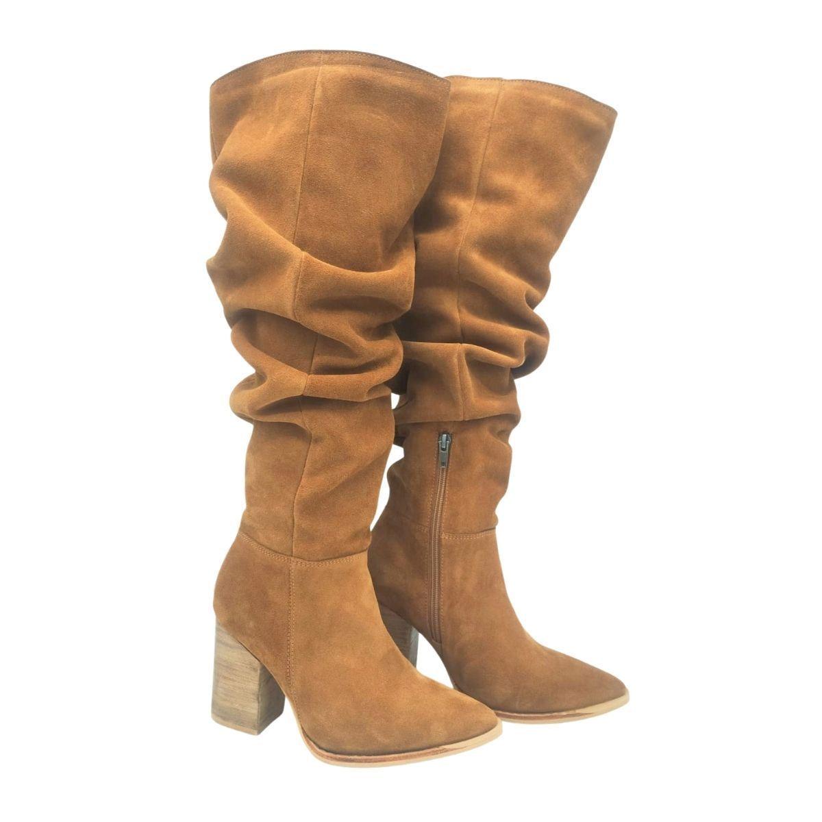 Bota Luciana Alta Camel Pao Pecados-3