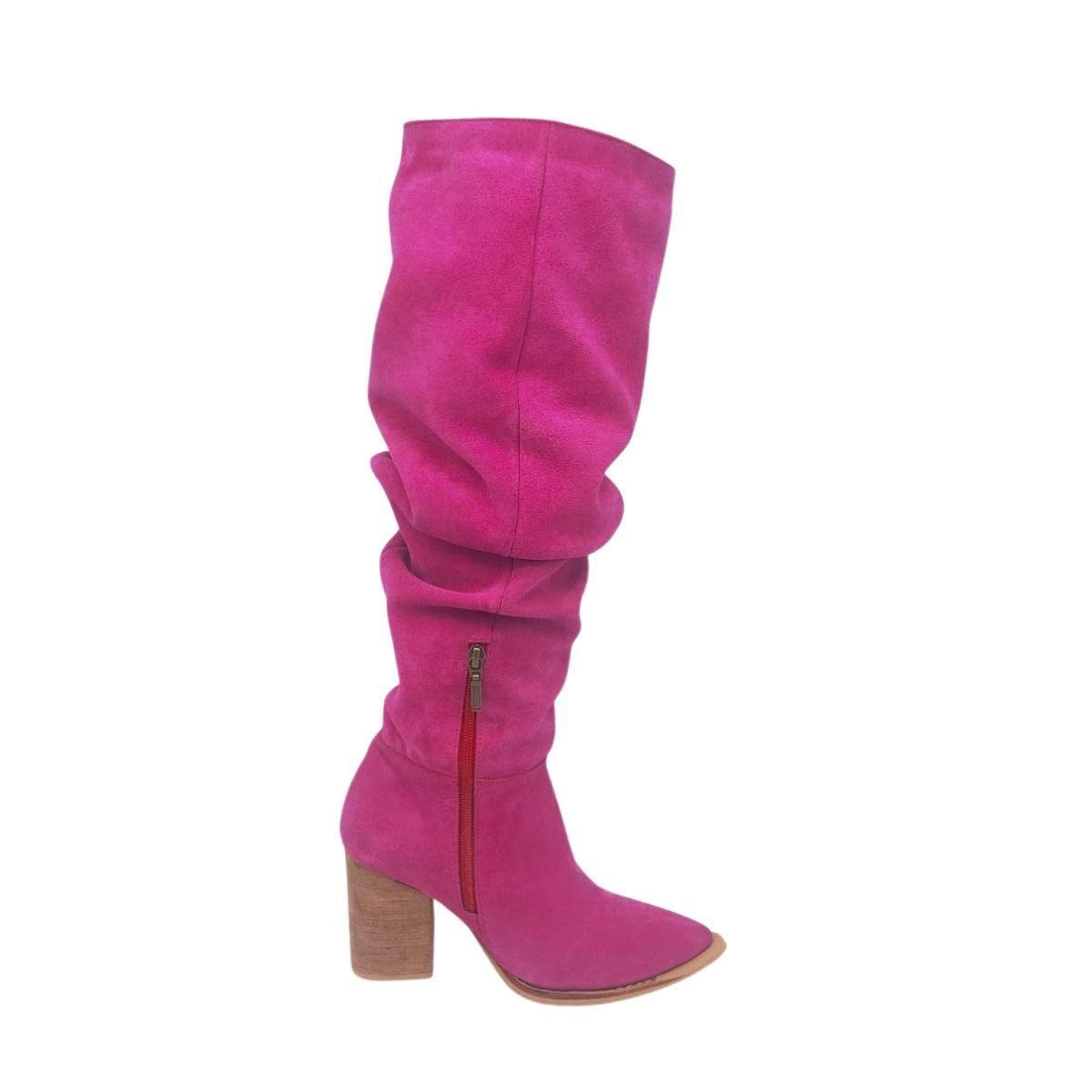Bota Luciana Alta Fucsia Pao Pecados-2