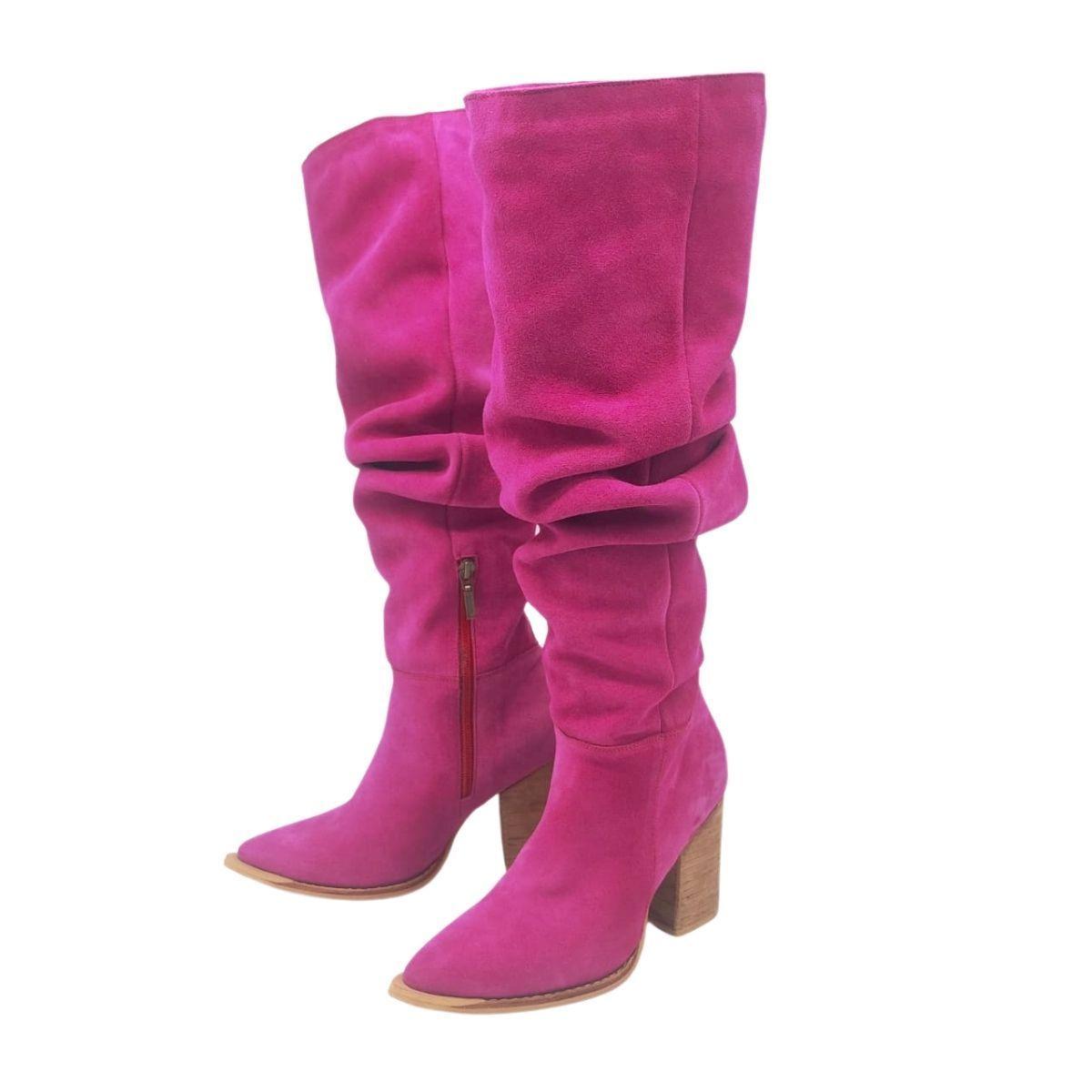 Bota Luciana Alta Fucsia Pao Pecados-3