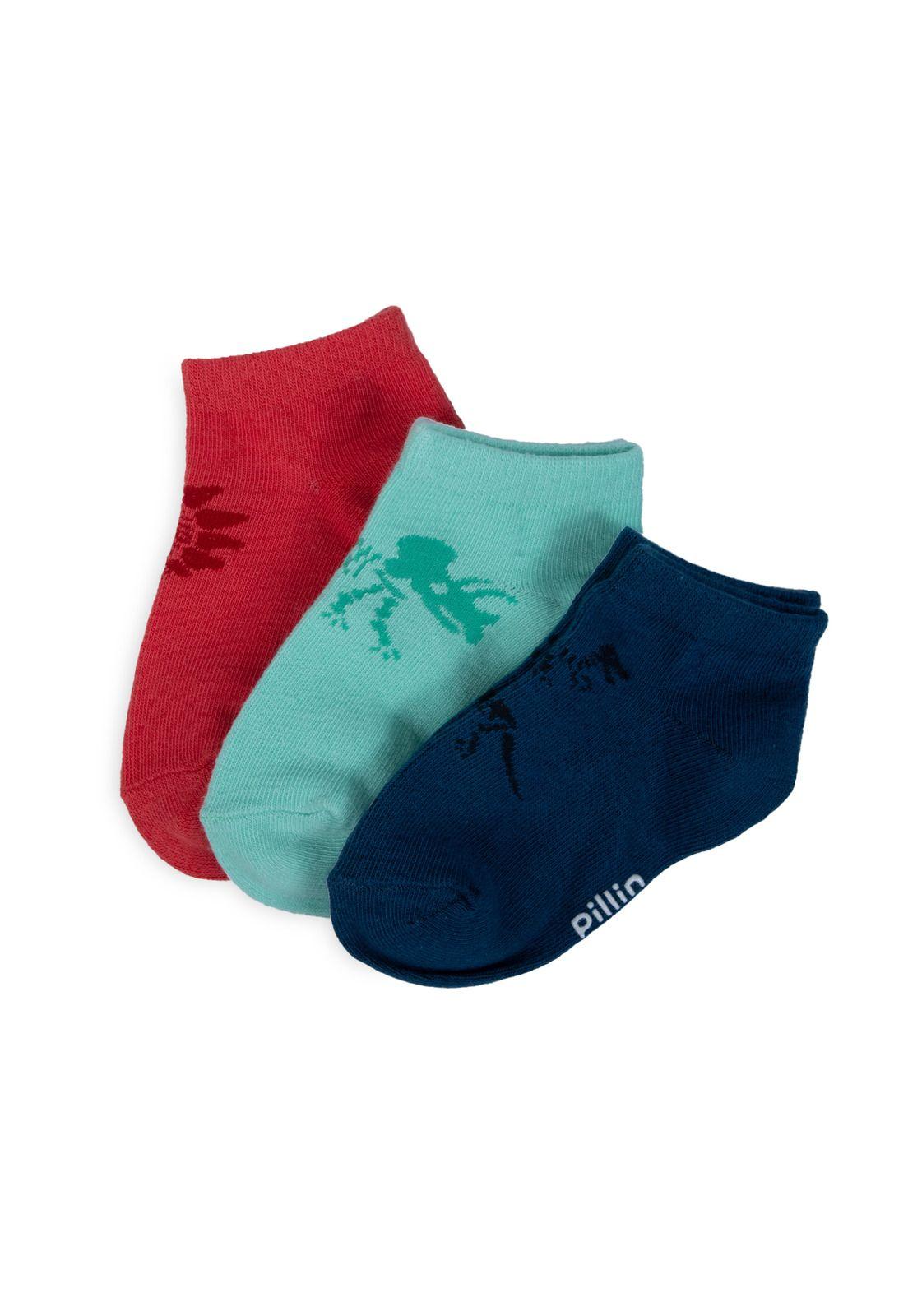 Pack de 3 Calcetines Bebé Niño Algodón Dinosaurios Surtido Pillin-1