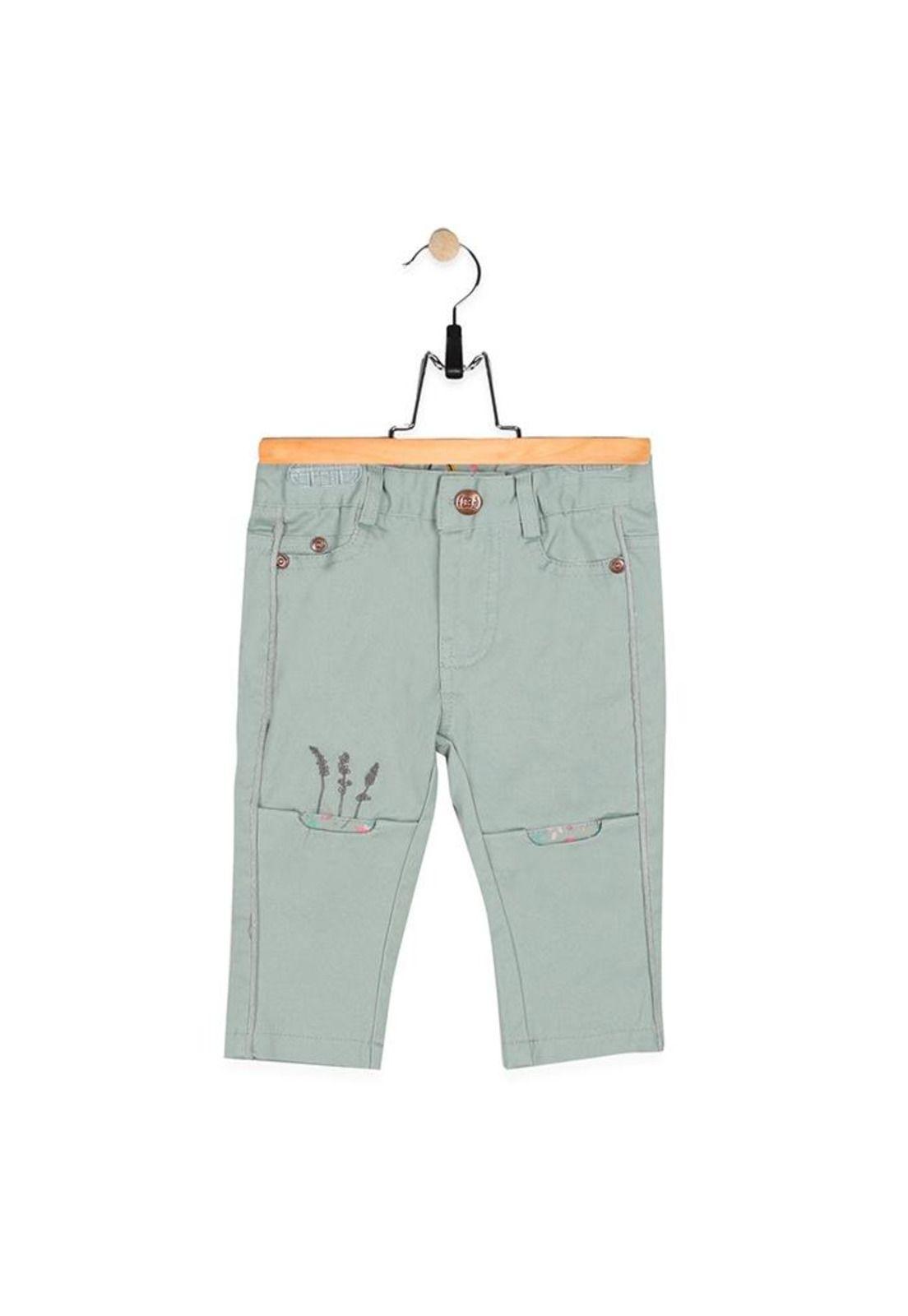 Pantalon Bebe Algodón Invierno Niña Verde-0