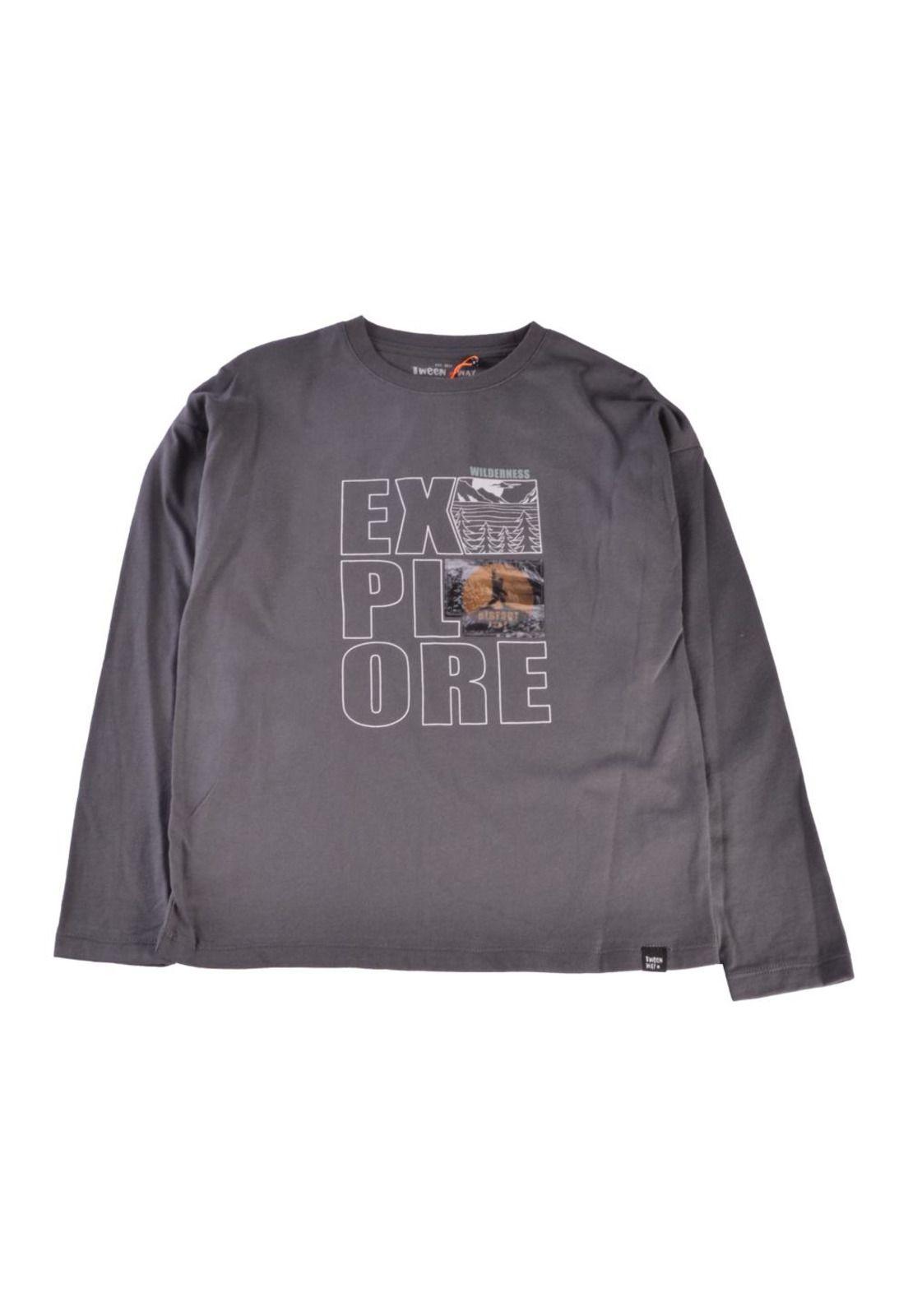 Polera Manga Larga Niño Gris oscuro Pillin-0