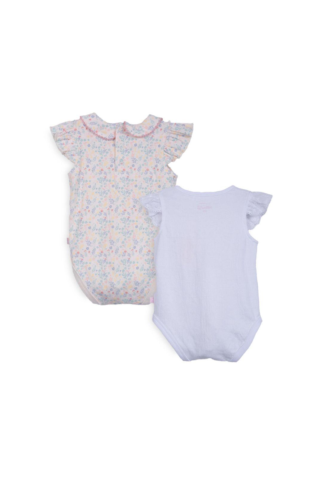 Pack de 2 Body Recién Nacido Niña Manga Corta Floral Surtido Pillin-1