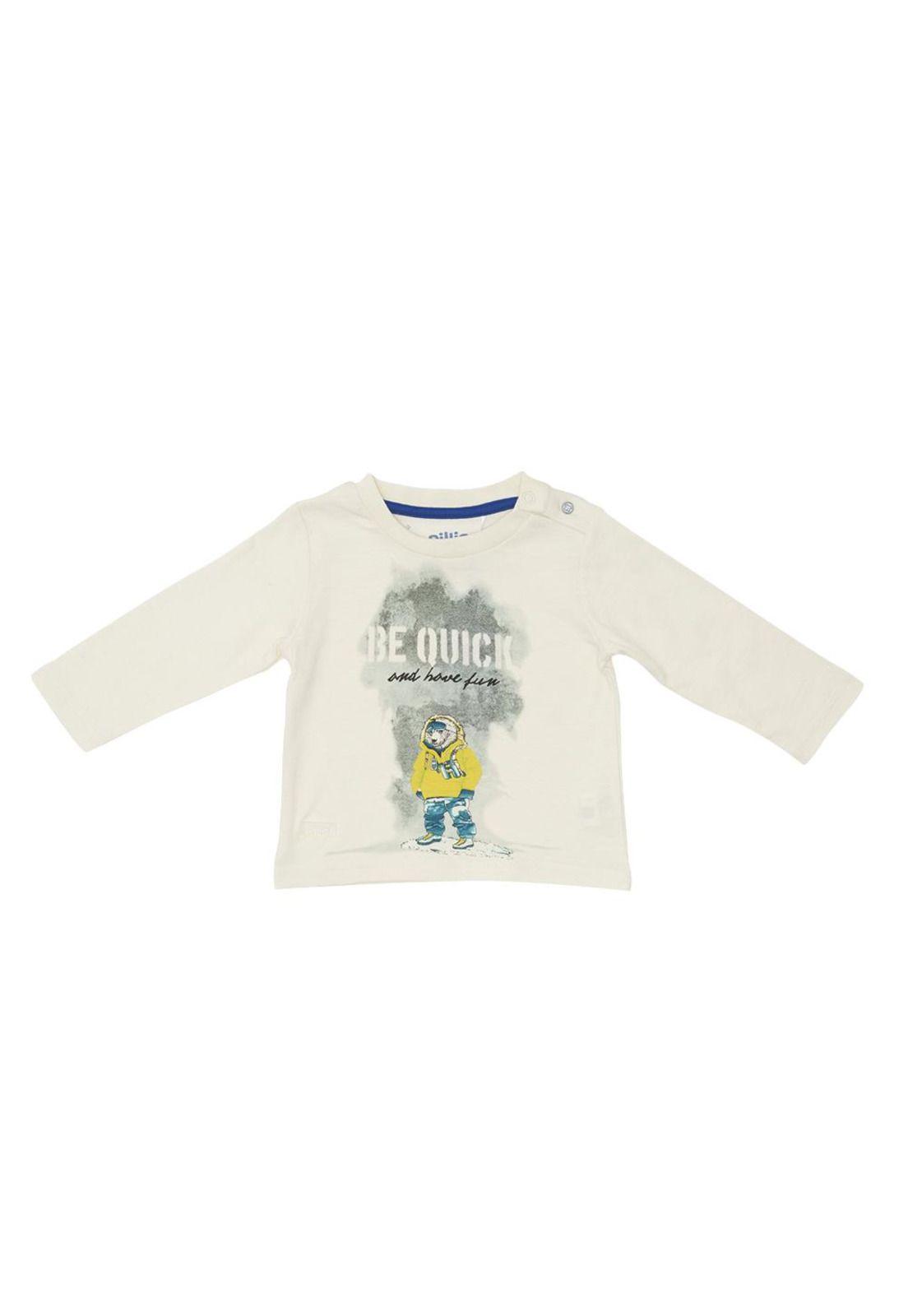 Polera Manga Larga Bebé Niño Crudo Pillin-0