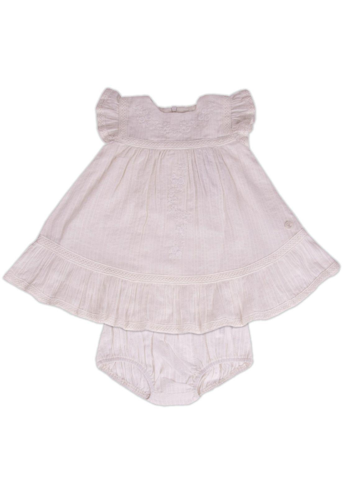 Vestido Bebe Niña Blanco Pillin-0