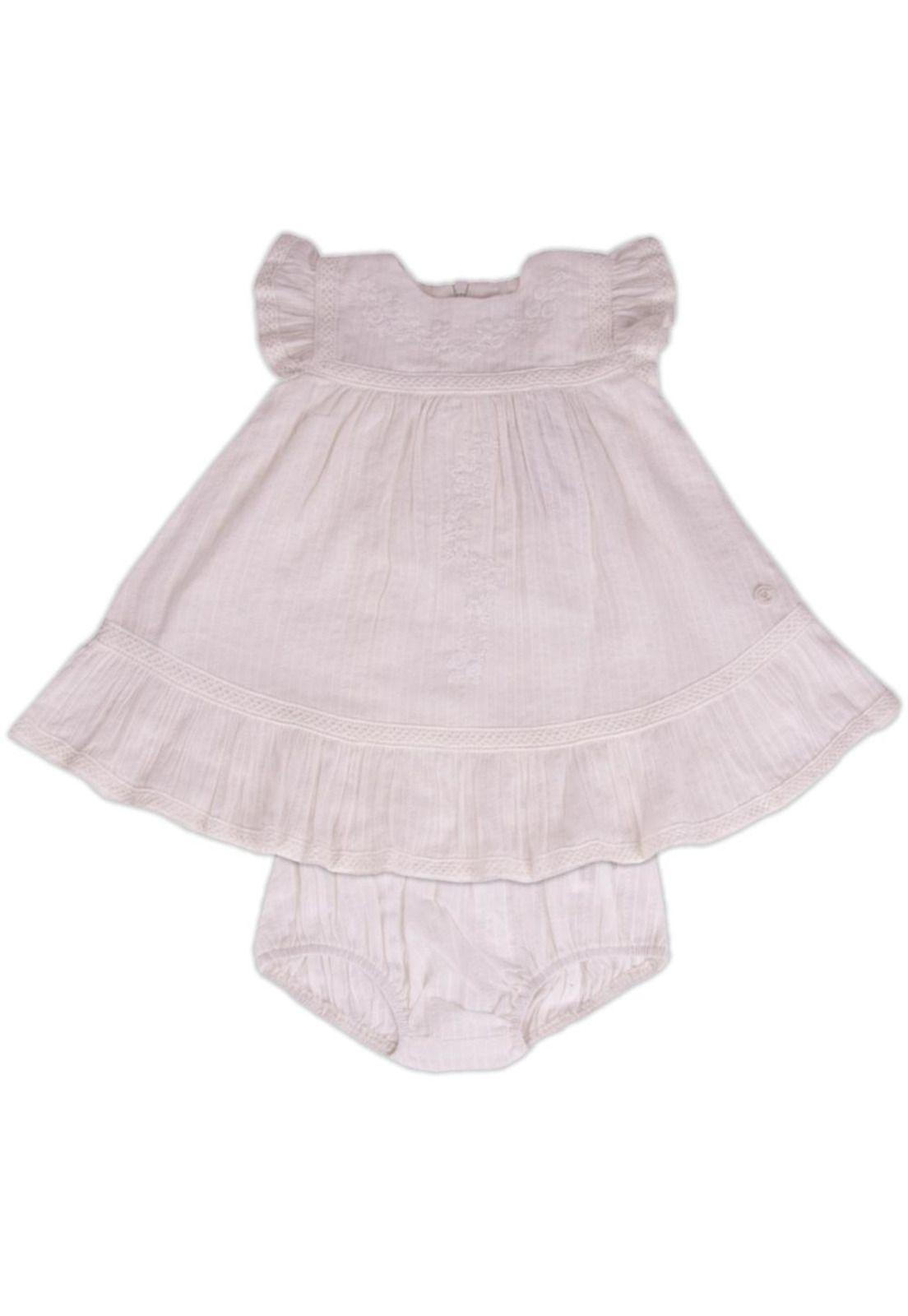 Vestido Bebe Niña Blanco Pillin-0