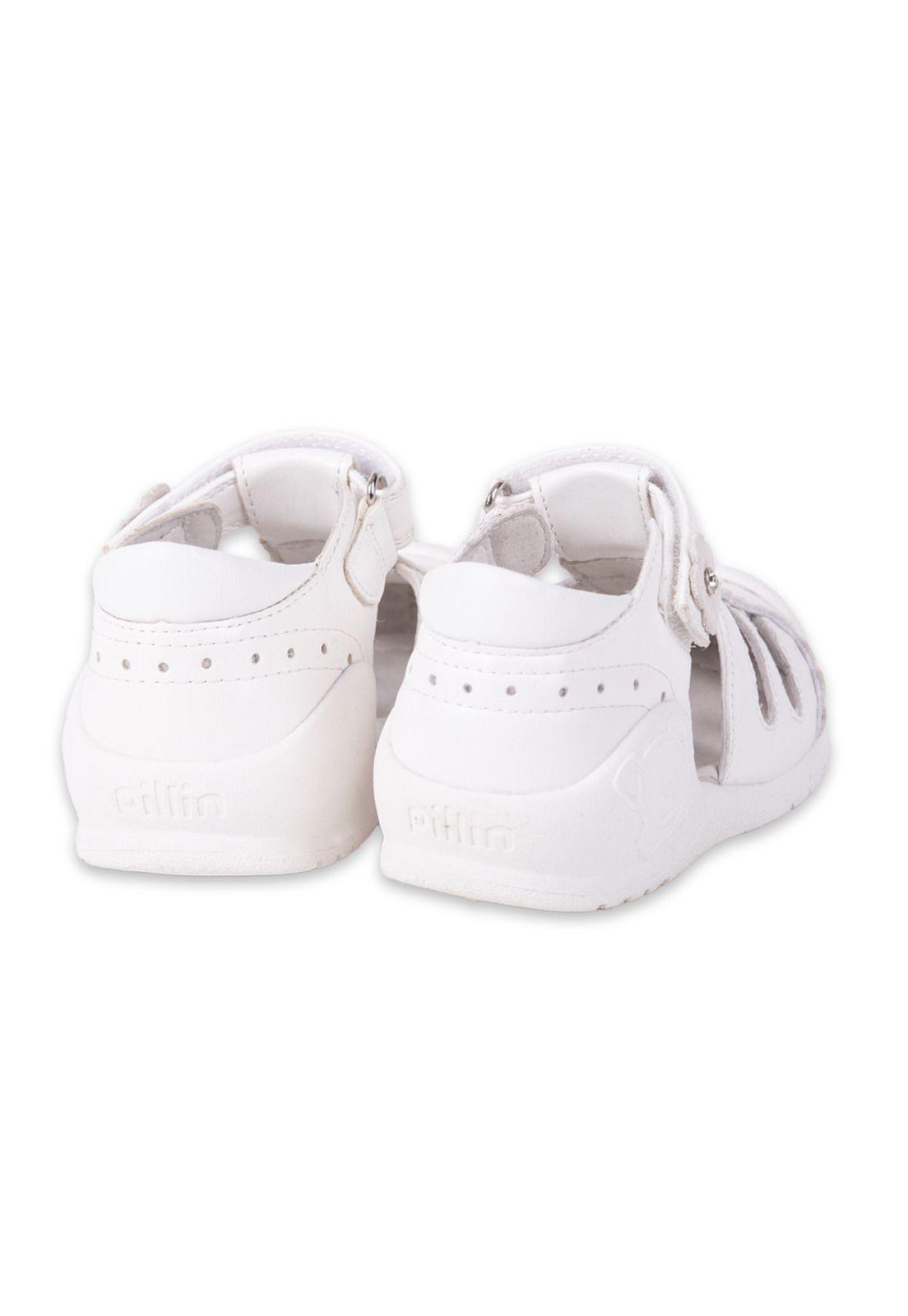 Sandalias Pasos Bebe Niña Blanco Pillin (PZA202-24BCO)-3