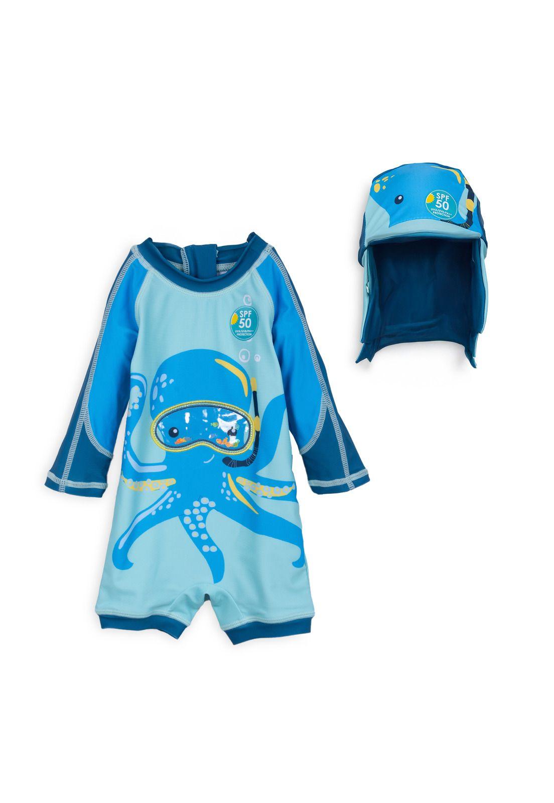 Traje de Baño Bebé Niño Protección UV Pulpo Calipso Pillin-0