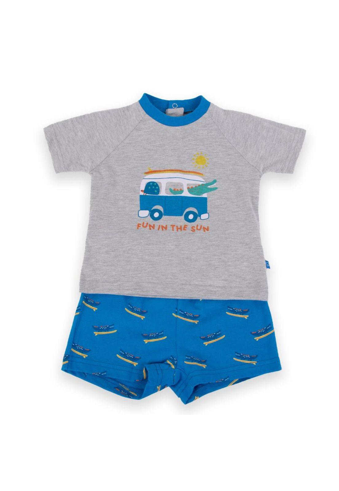 Pijama Bebé Niño Azul petróleo Pillin-0
