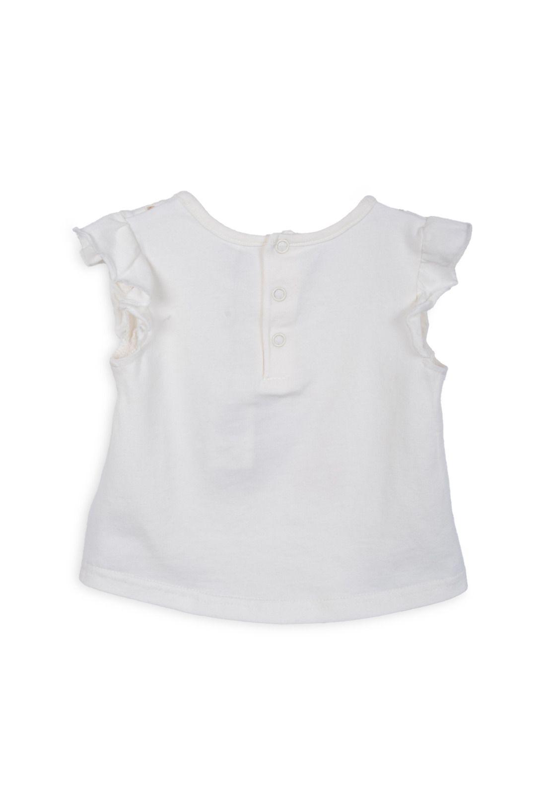 Polera Bebé Niña Manga Corta con Vuelos Floral Crudo Pillin-1