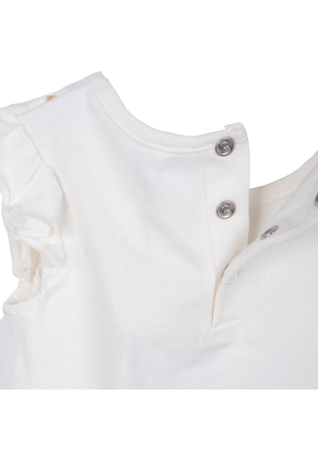 Polera Bebé Niña Manga Corta con Vuelos Floral Crudo Pillin-3